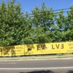 Yellow Signage, Bright Banner Mesh, Bold Banner Mesh, bigger site signage 