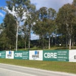 Digitally printed shade cloth is an excellent medium for developers to advertise with